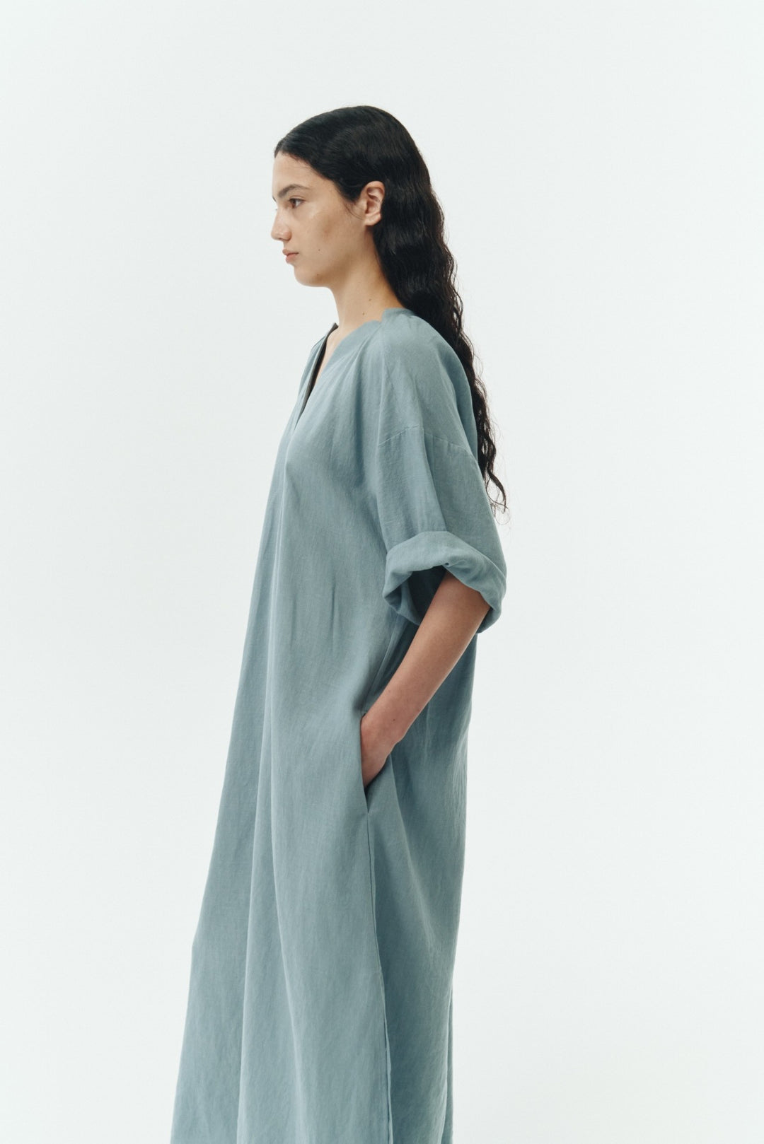 Black Navy Charlotte Solid Tunic Dress