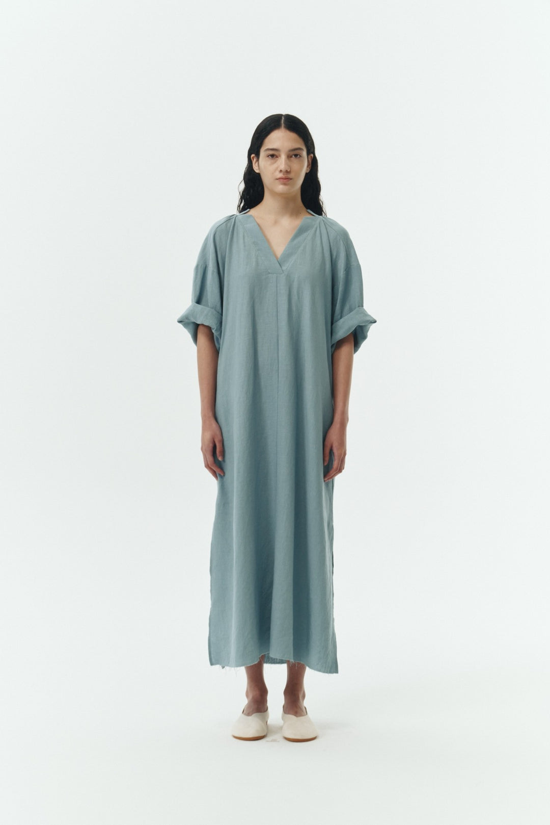 Light Blue Charlotte Solid Tunic Dress