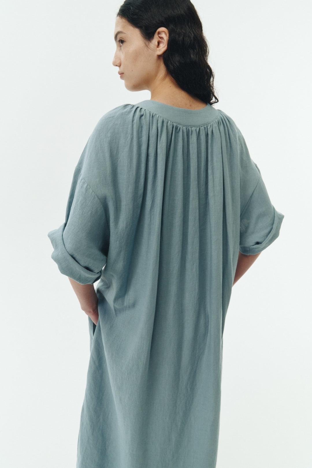 Black Navy Charlotte Solid Tunic Dress