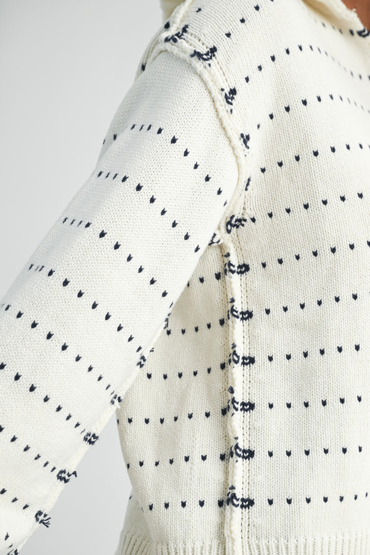 Dot Knit Pullover Sweater