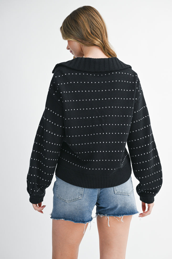 Dot Knit Pullover Sweater