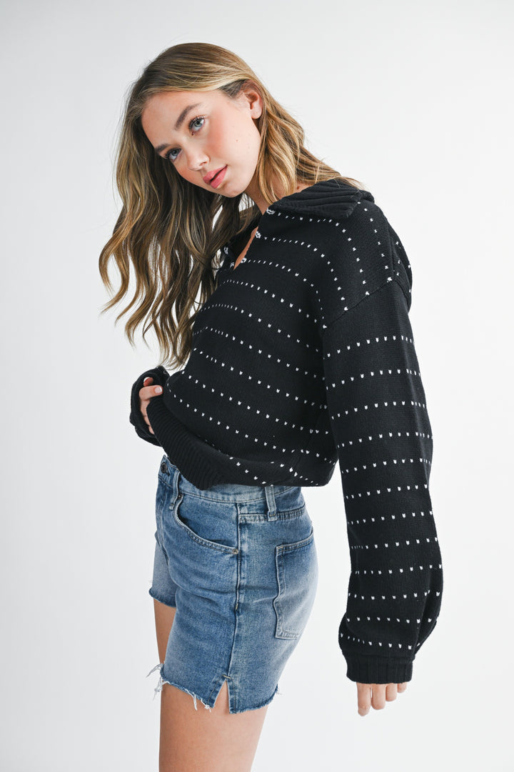 Dot Knit Pullover Sweater