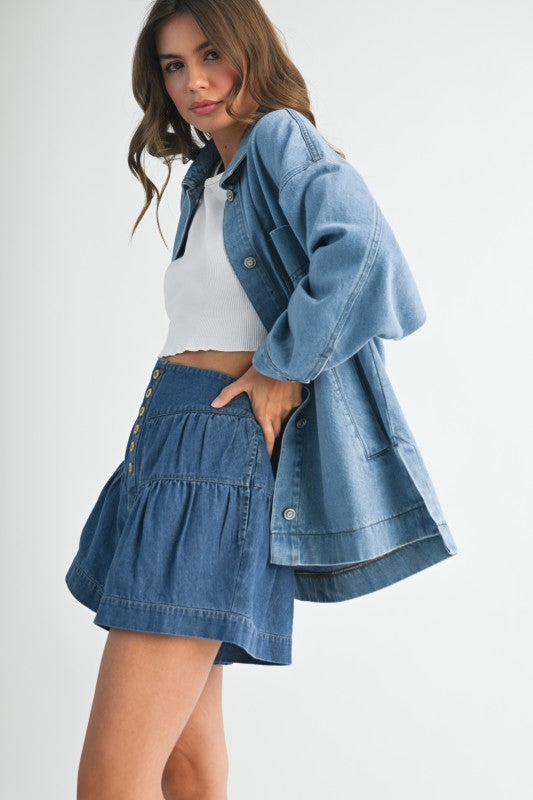 Relaxed Fit Utility Denim Jacket