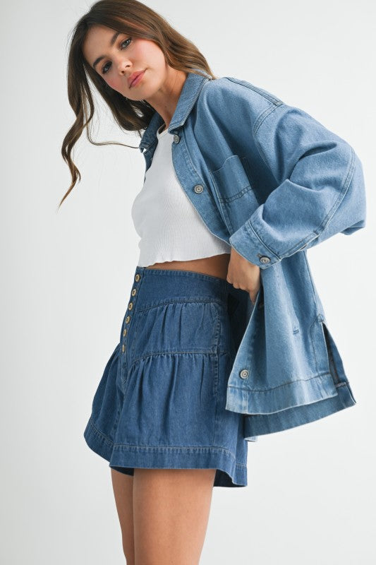 Relaxed Fit Utility Denim Jacket
