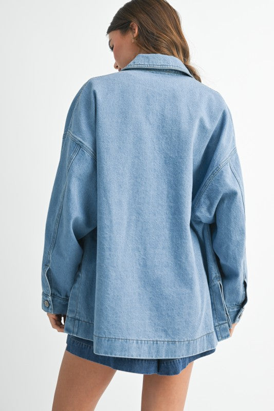 Relaxed Fit Utility Denim Jacket