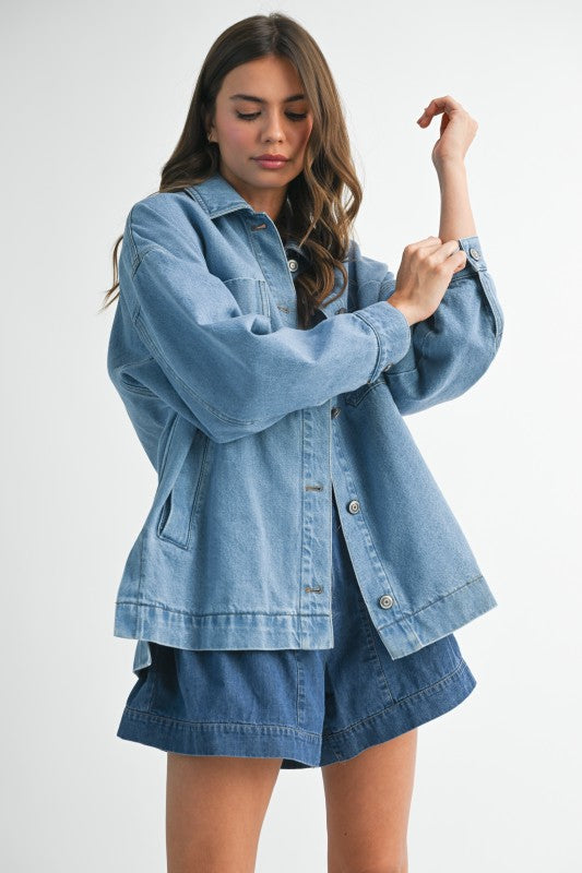 Relaxed Fit Utility Denim Jacket