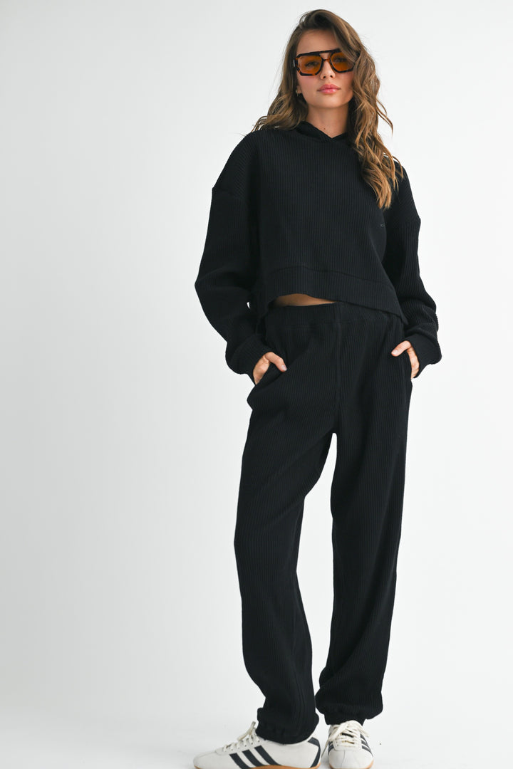 Drawstring Ribbed Lounge Pants
