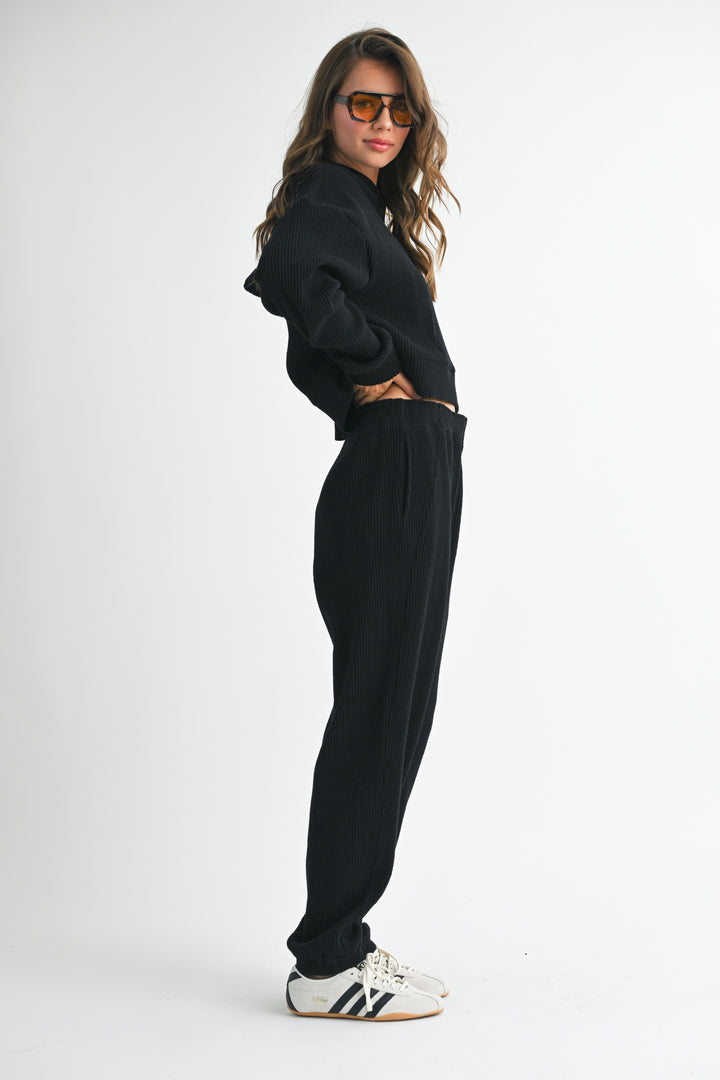 Drawstring Ribbed Lounge Pants