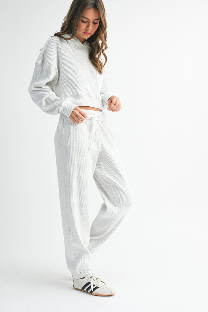 Drawstring Ribbed Lounge Pants