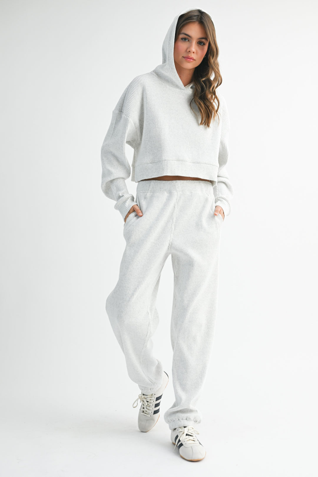 Drawstring Ribbed Lounge Pants
