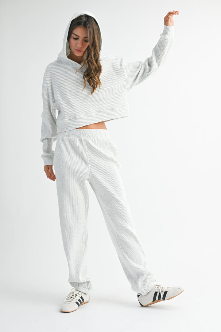 Drawstring Ribbed Lounge Pants