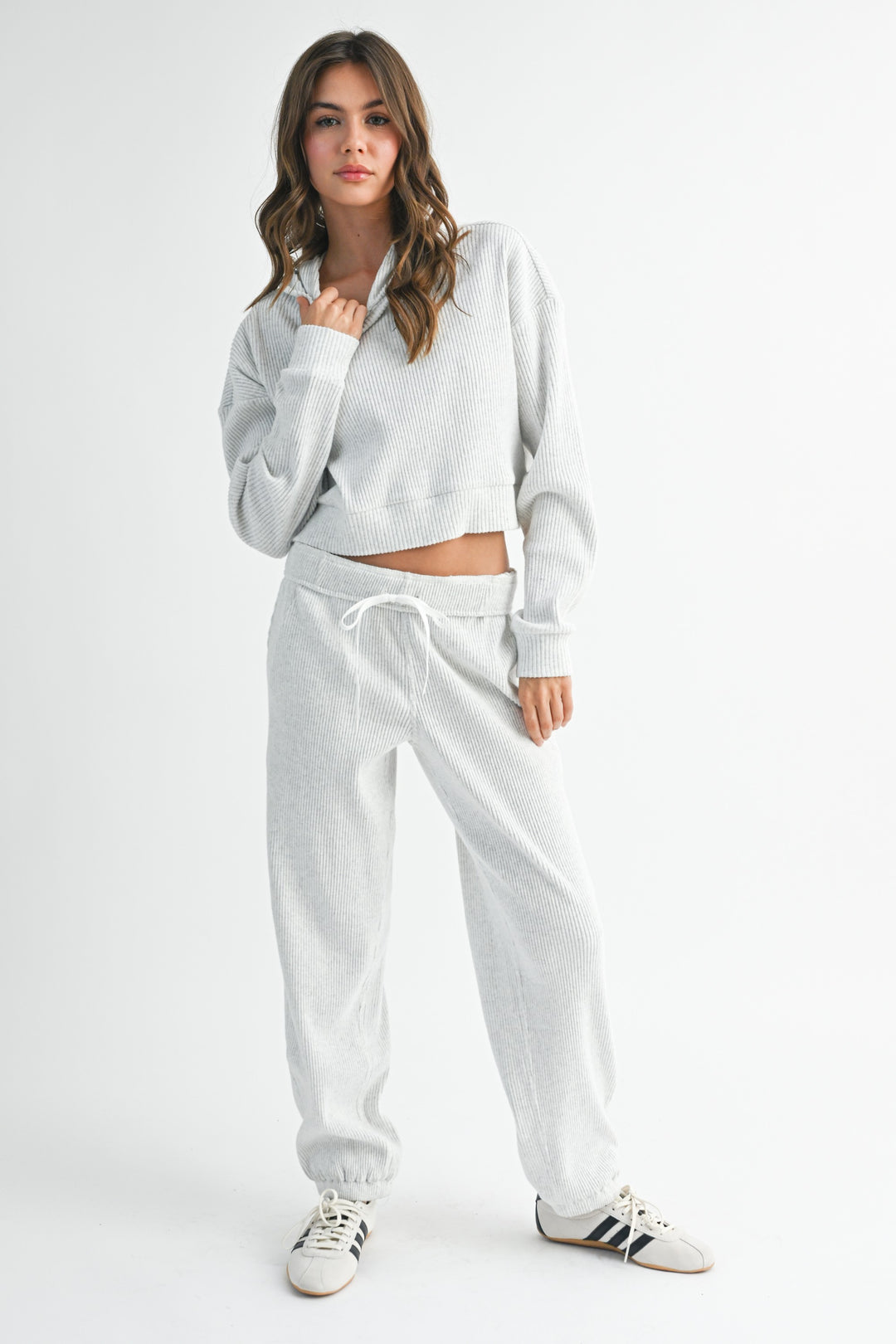Drawstring Ribbed Lounge Pants