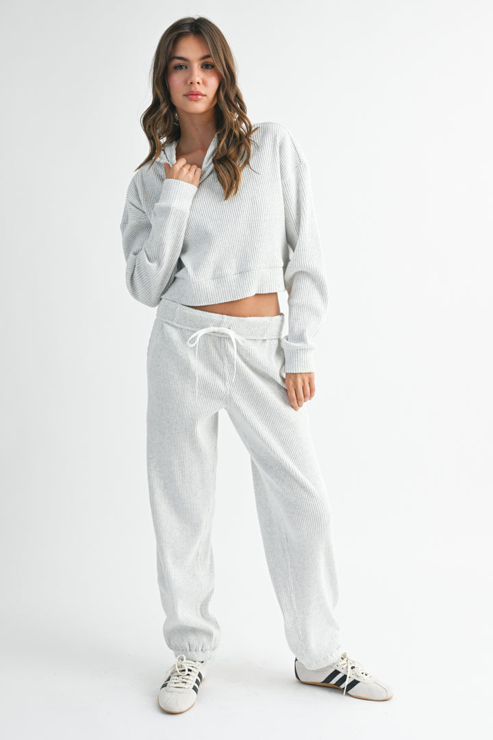 Drawstring Ribbed Lounge Pants