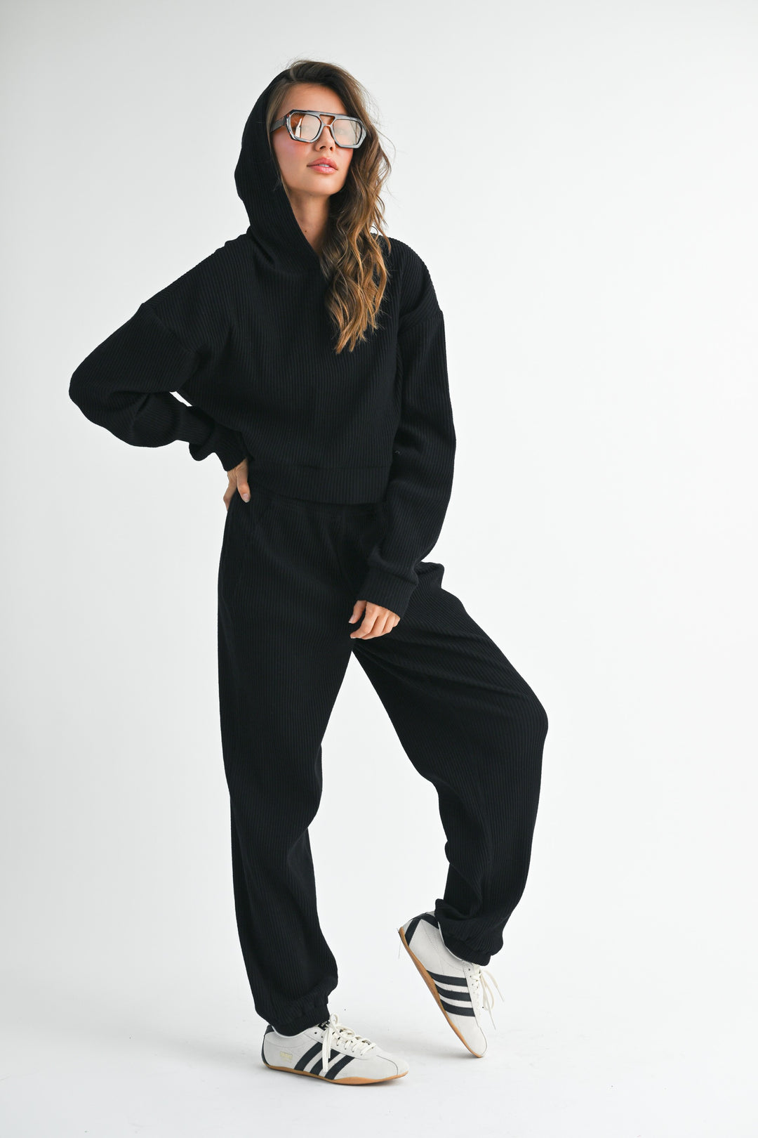 Drawstring Ribbed Lounge Pants