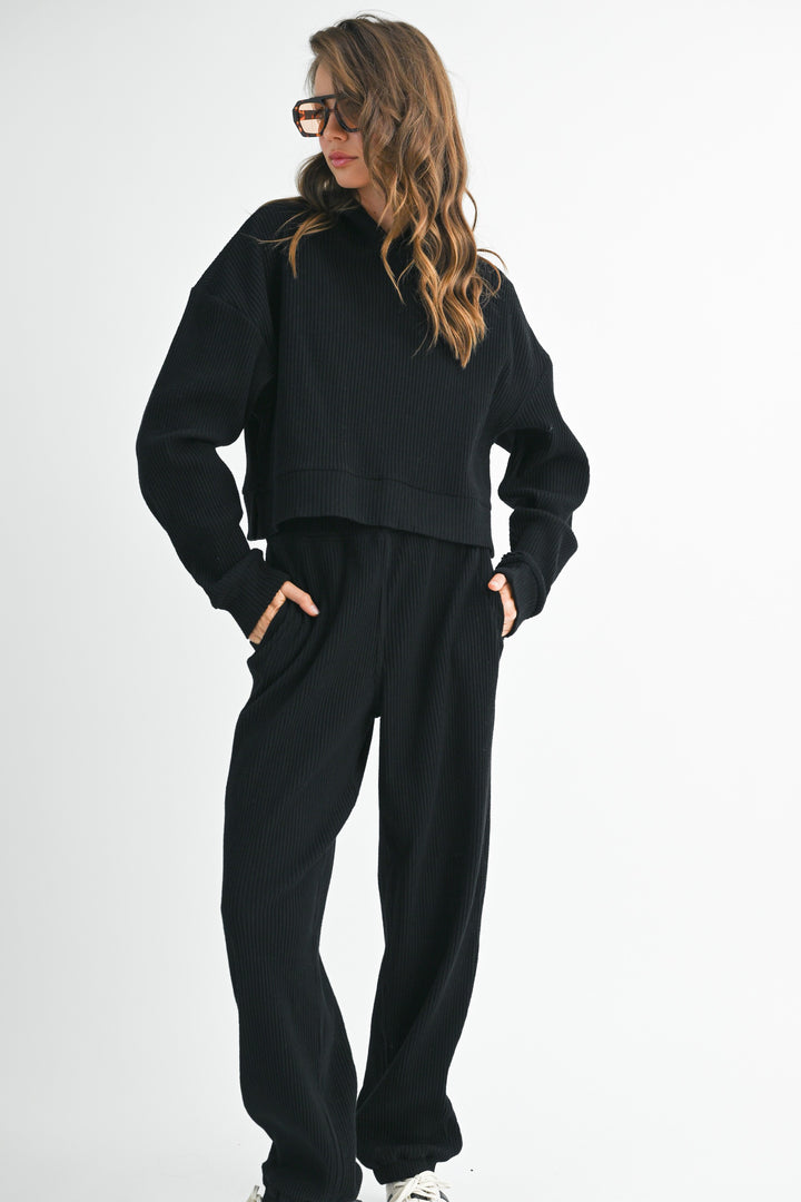 Drawstring Ribbed Lounge Pants