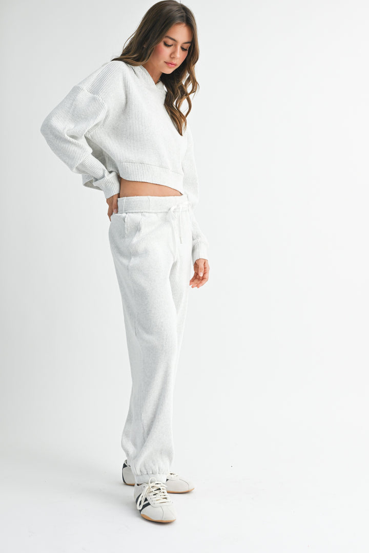 Drawstring Ribbed Lounge Pants