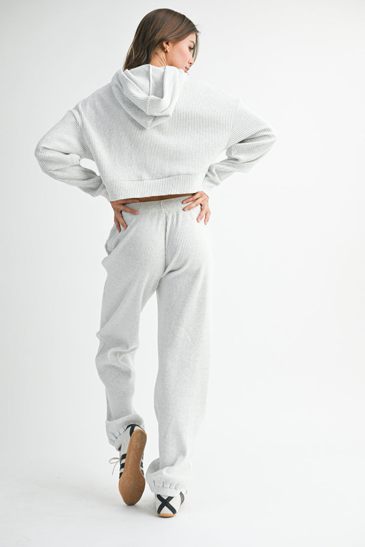 Drawstring Ribbed Lounge Pants