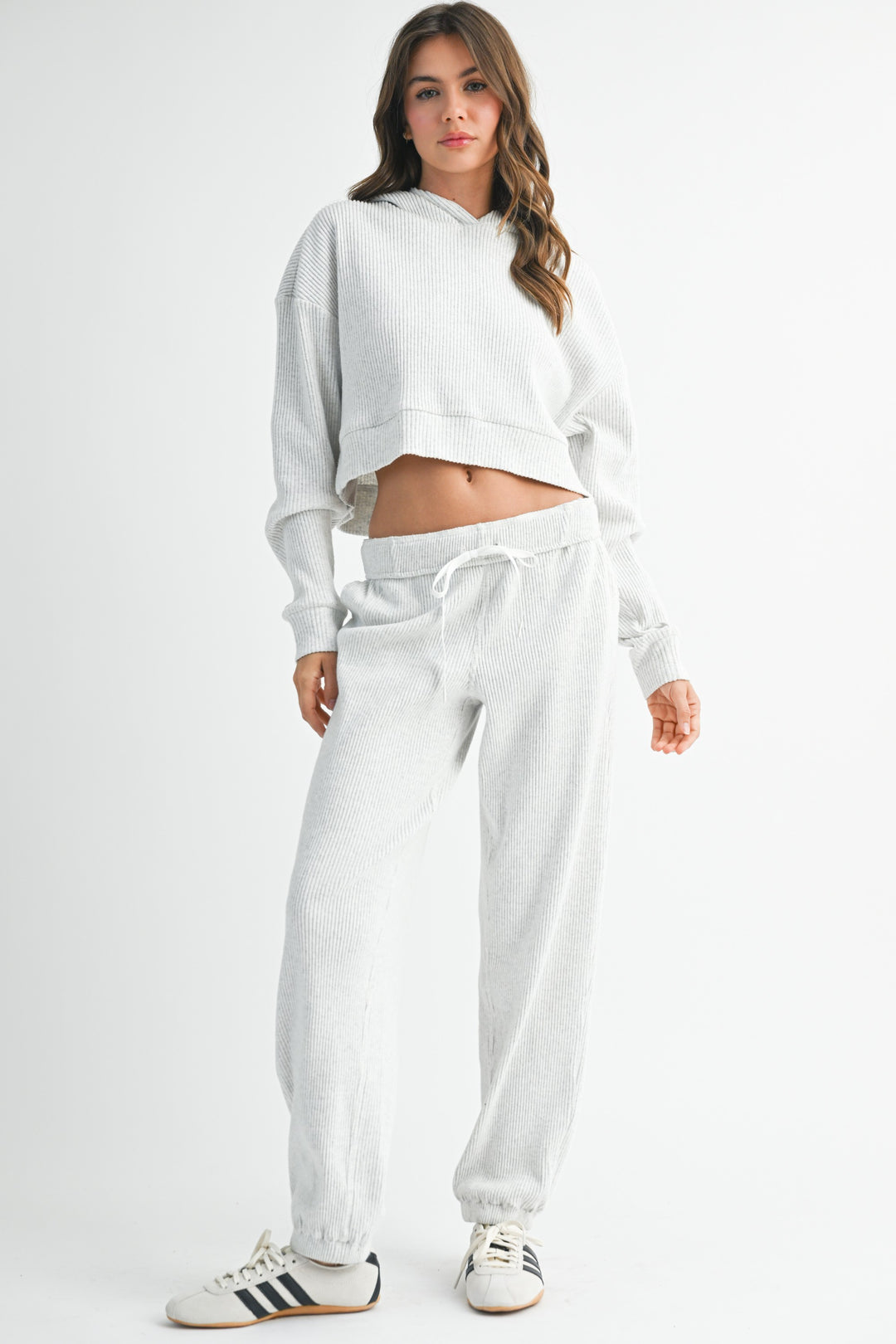 Drawstring Ribbed Lounge Pants