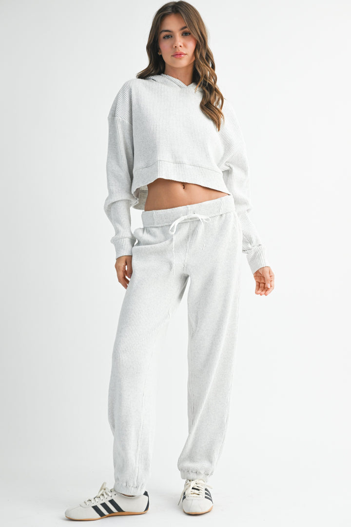 Drawstring Ribbed Lounge Pants