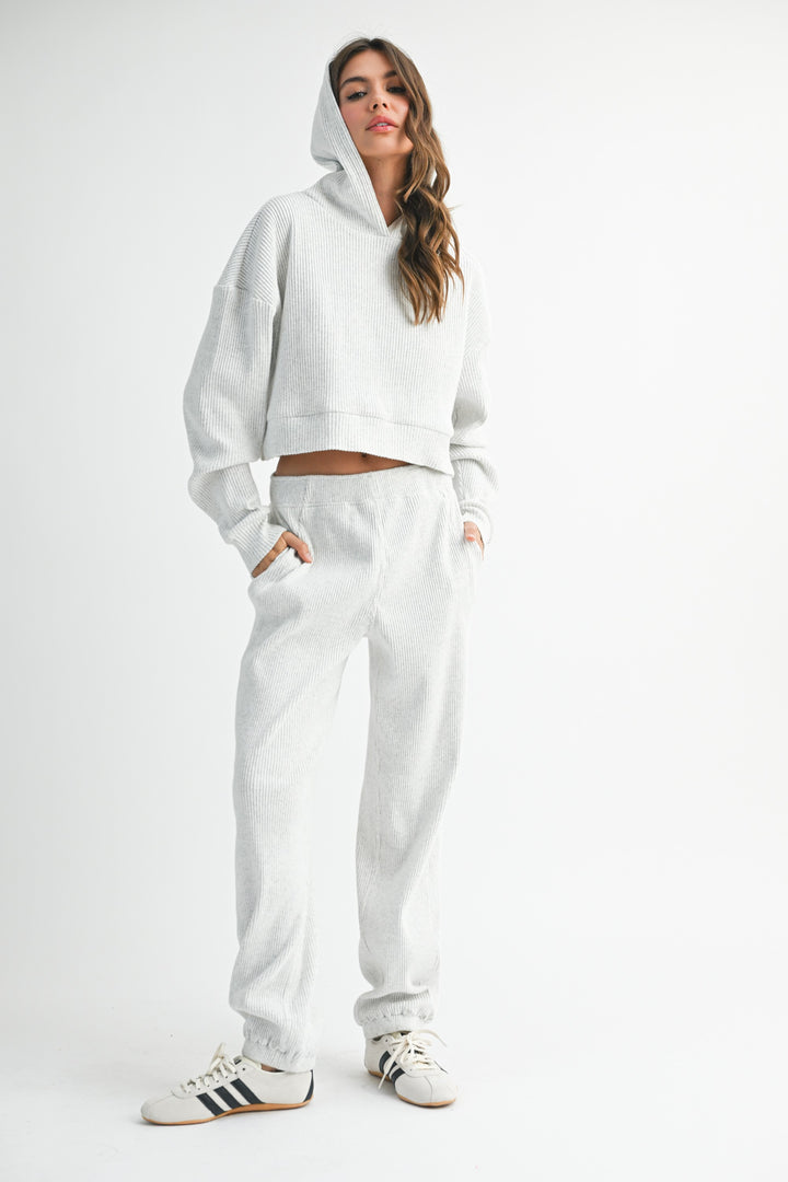 Drawstring Ribbed Lounge Pants