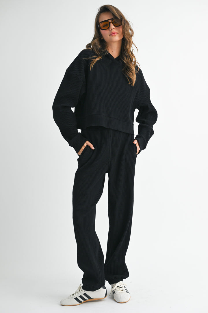 Drawstring Ribbed Lounge Pants