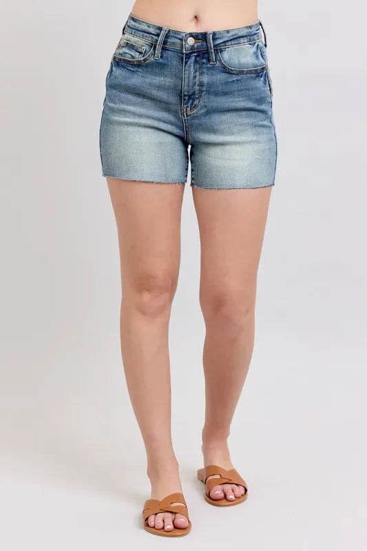 Md Judy Blue High Waist Star Seam Detail Denim Shorts