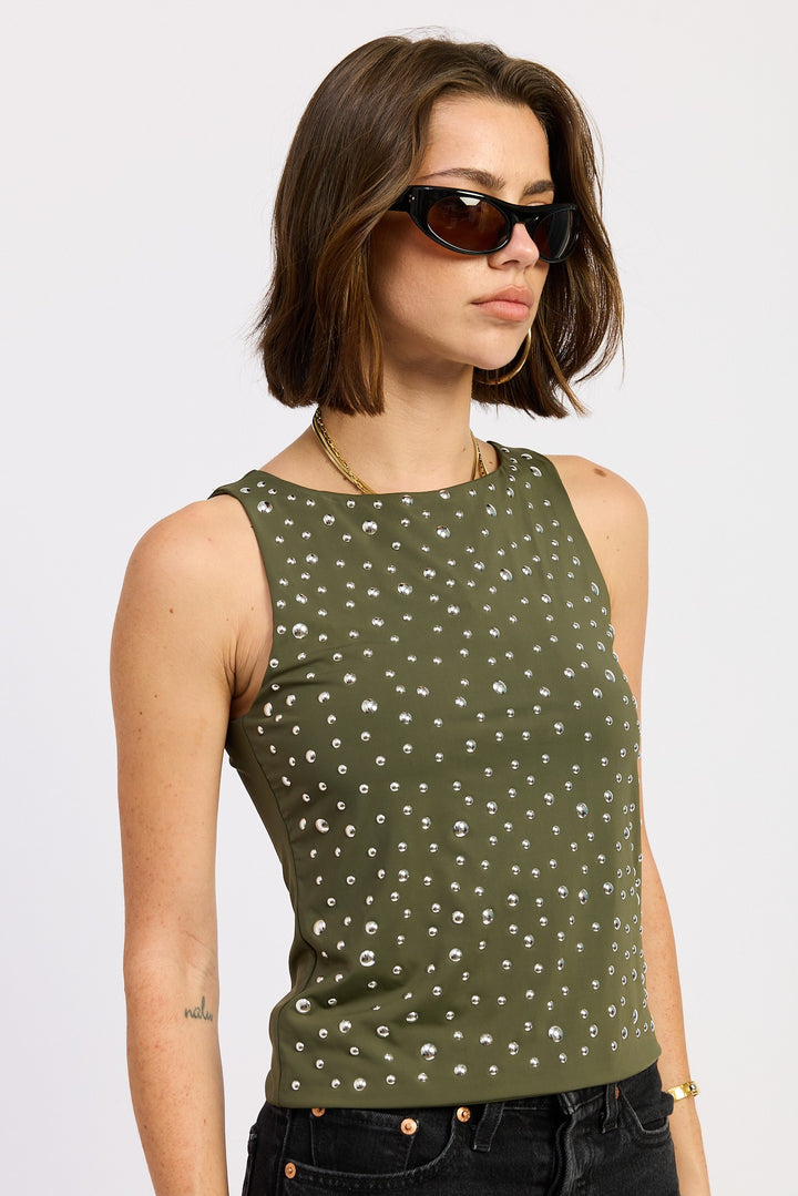 Metal Hotfix Knit Tank Top