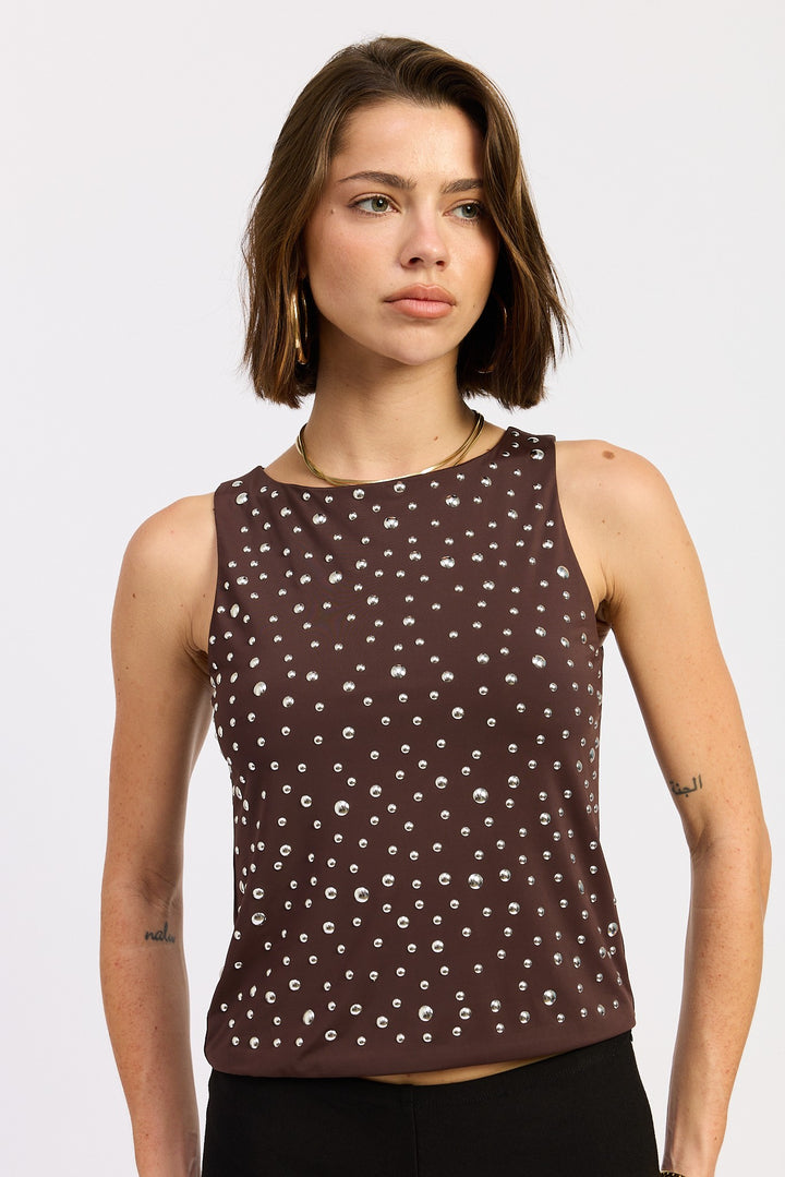 Metal Hotfix Knit Tank Top