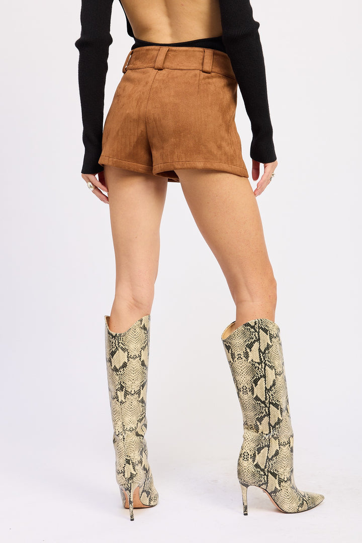 Suede Lowrise Shorts