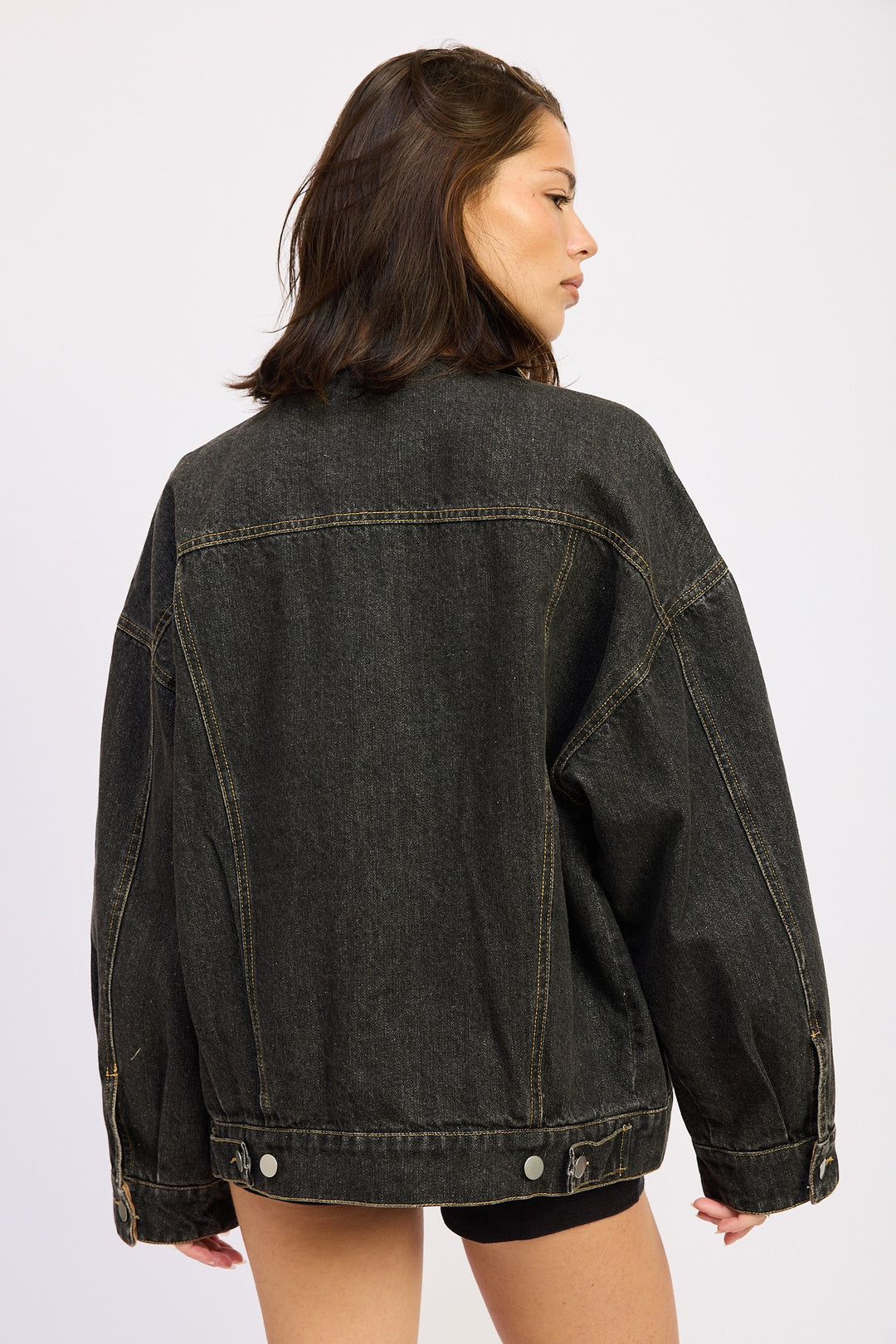 Mix Media Oversize Denim Jacket