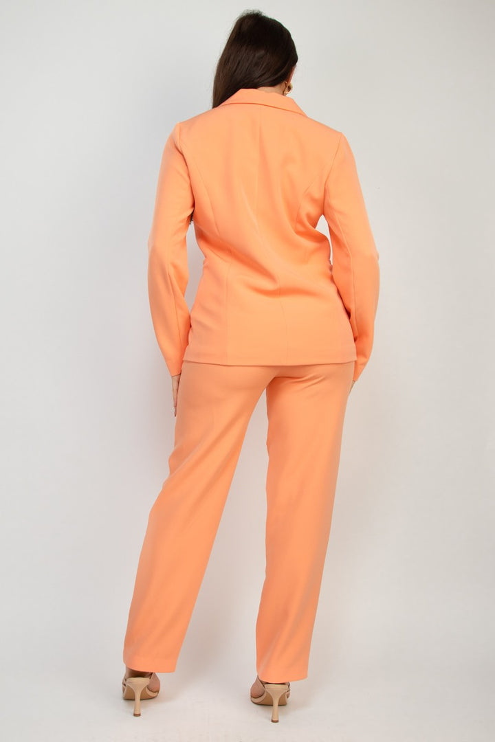 Midrise Dressy Pants Button Front Blazer Set 2