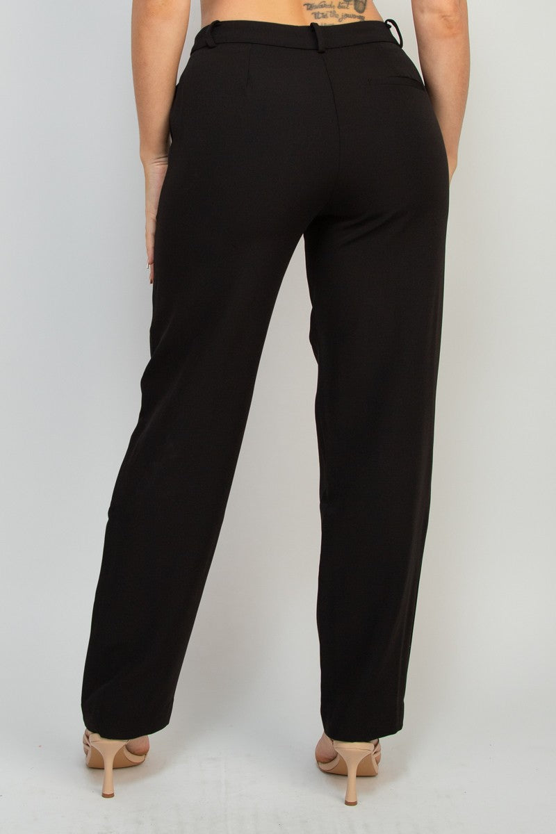 Ivory Womens Solid Dressy Straight Leg Pant Slacks