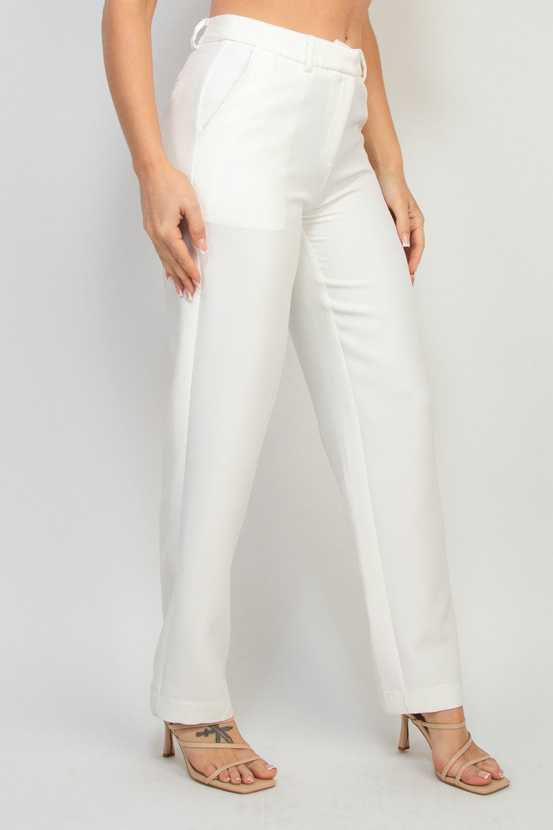 Mauve Womens Solid Dressy Straight Leg Pant Slacks