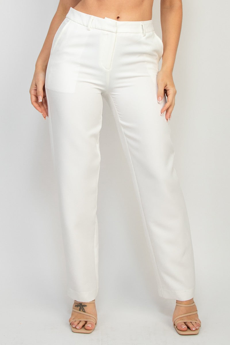 Mauve Womens Solid Dressy Straight Leg Pant Slacks