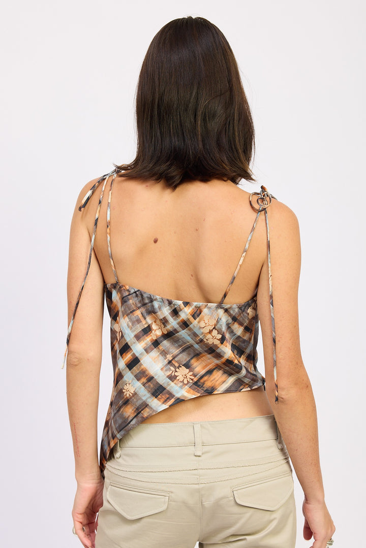 Asymmetrical Cowl Neck Cami Top