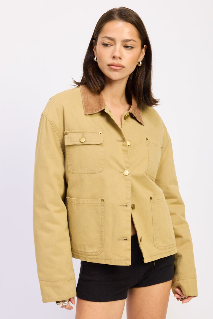 Combo Chore Jacket With Pockets