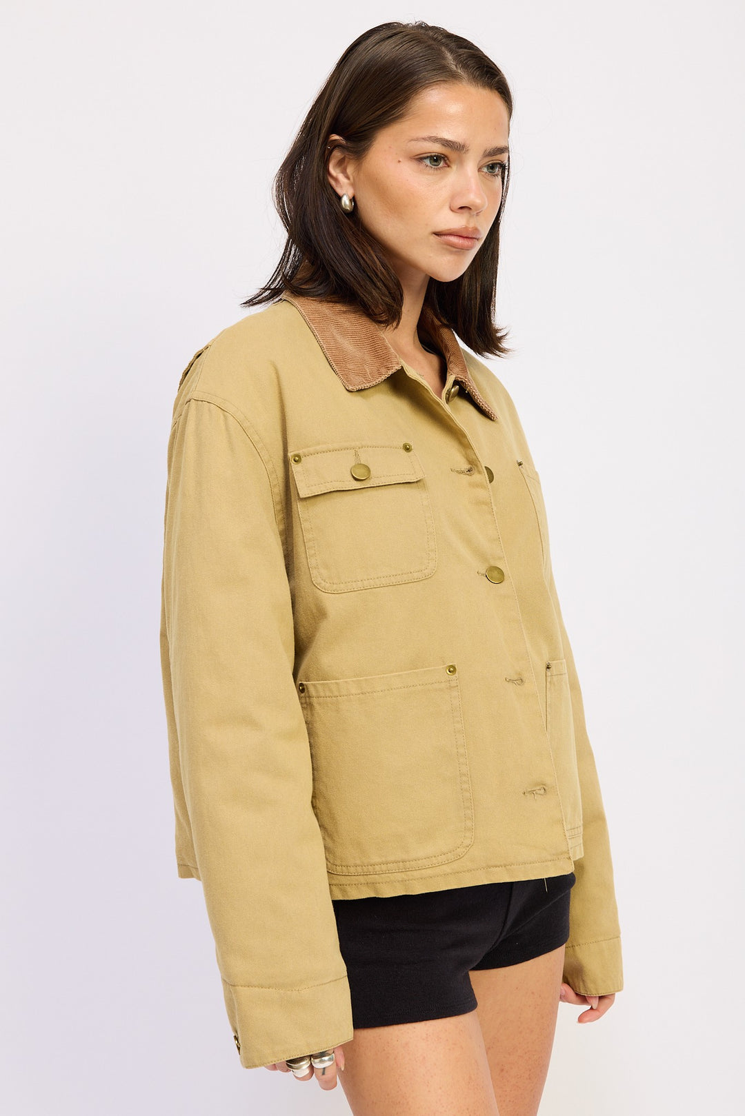Combo Chore Jacket With Pockets