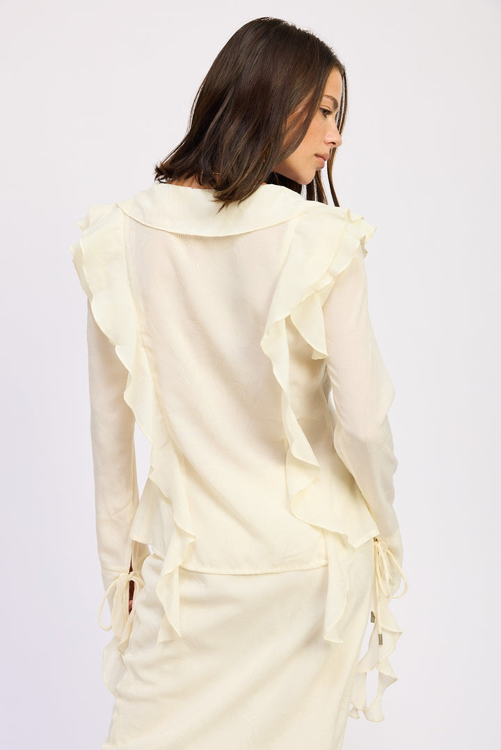 Tie Front Ruffle Top