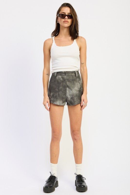 Leather Hot Shorts With Pockets