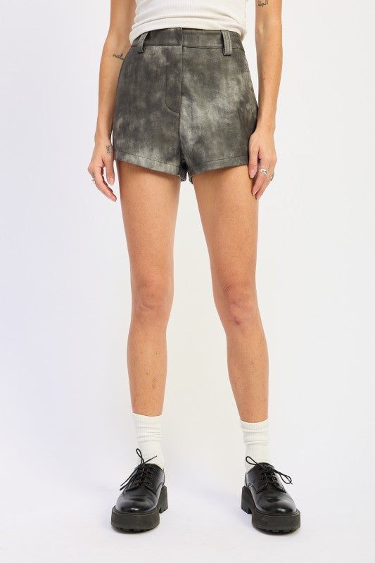 Leather Hot Shorts With Pockets