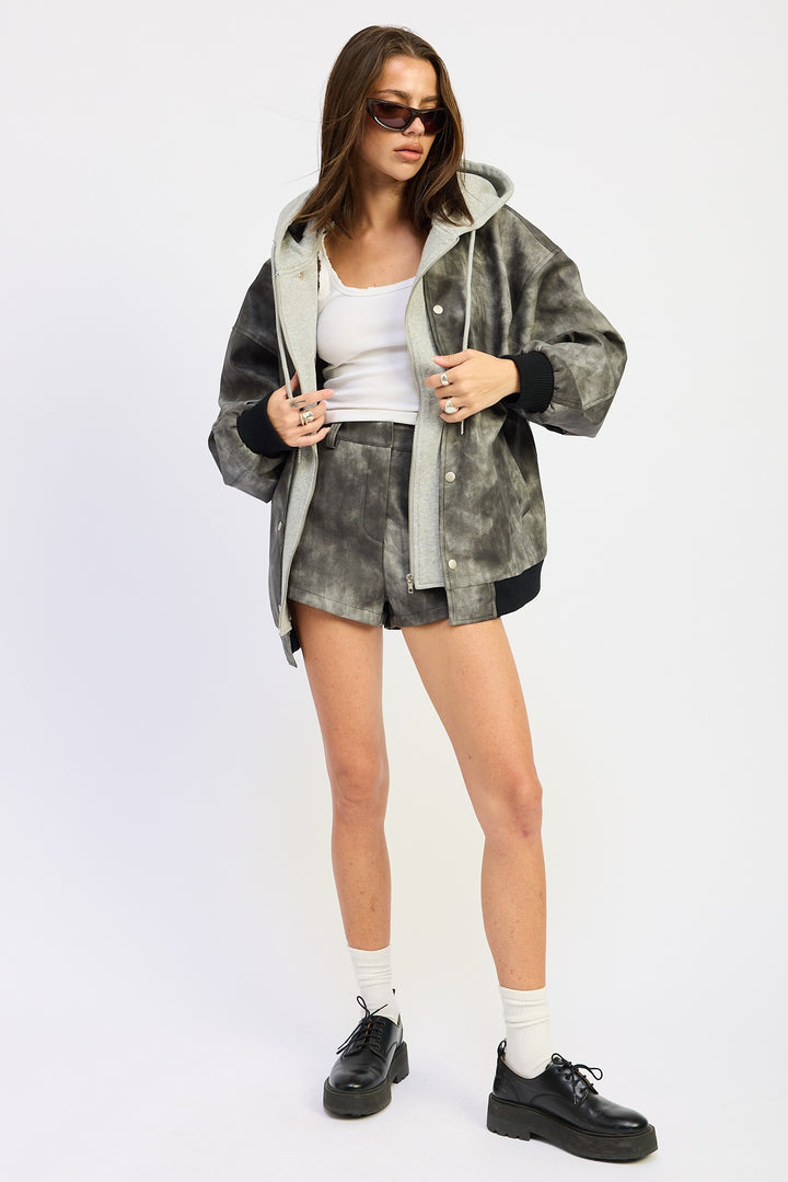 Leather Hot Shorts With Pockets