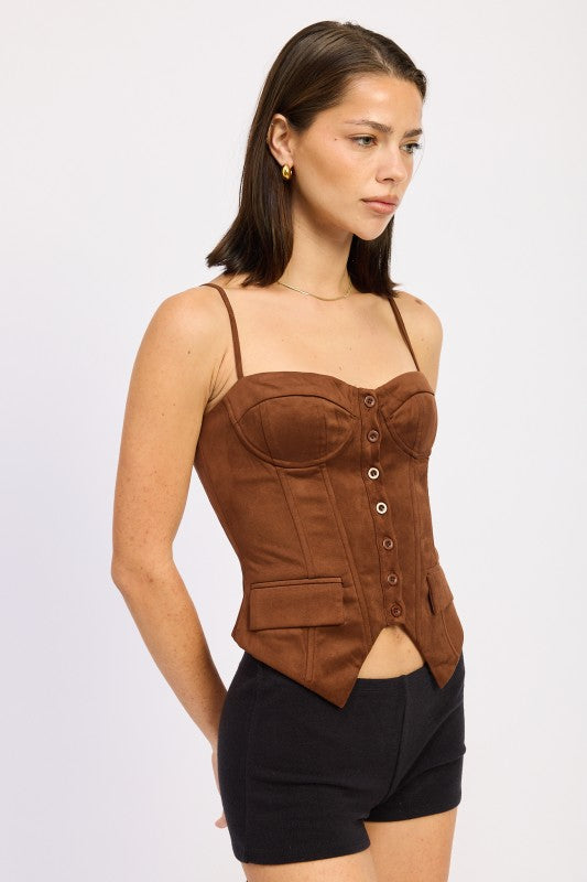 Back Lace Up Bustier Top