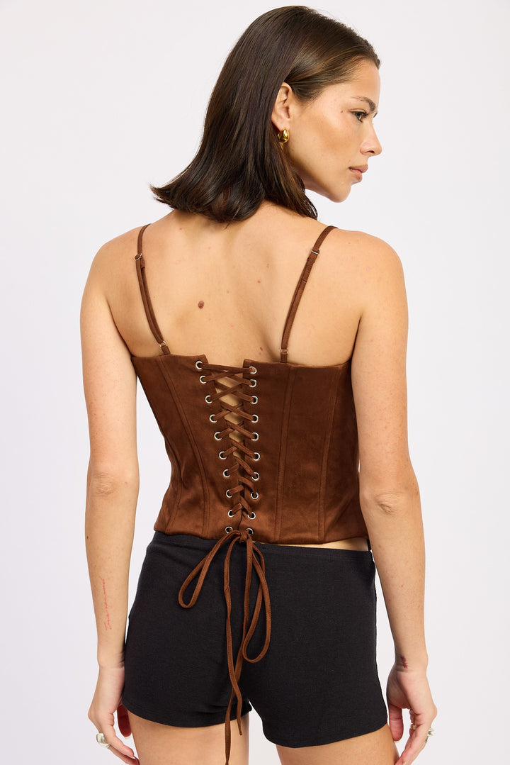 Back Lace Up Bustier Top