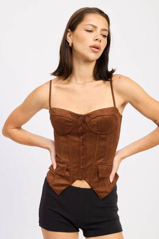 Back Lace Up Bustier Top