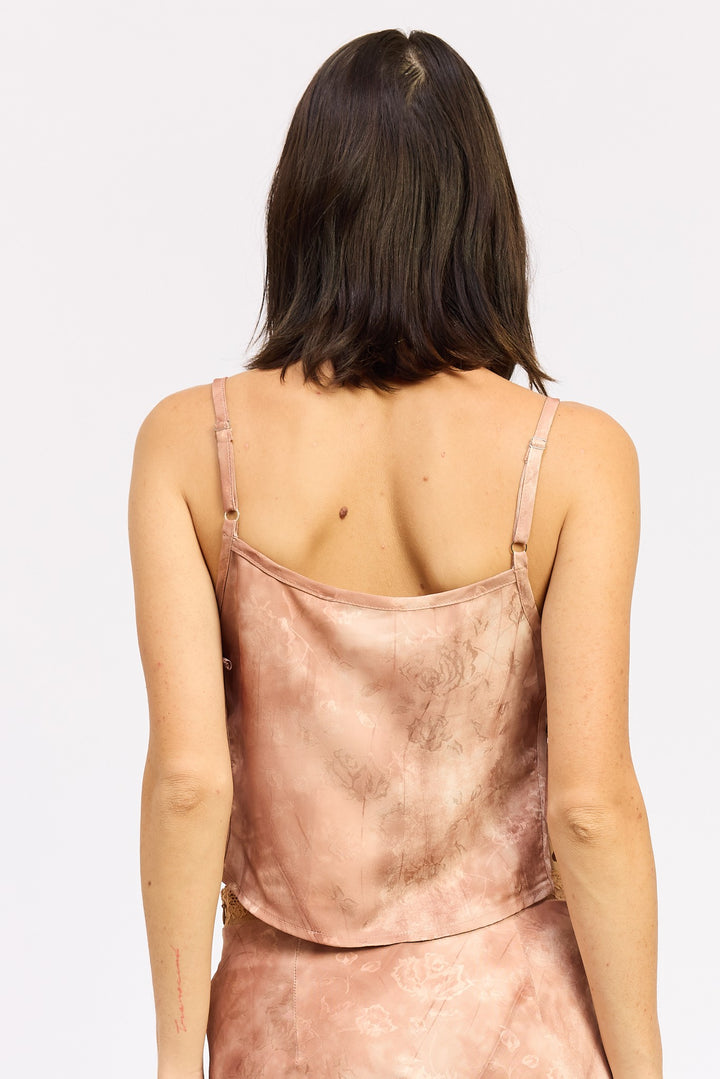 Printed Tank Top With Side Ties