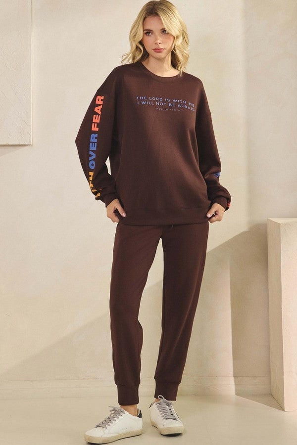 Black Faith Over Fear Ultra Comfy Graphic Sweatshirt 1