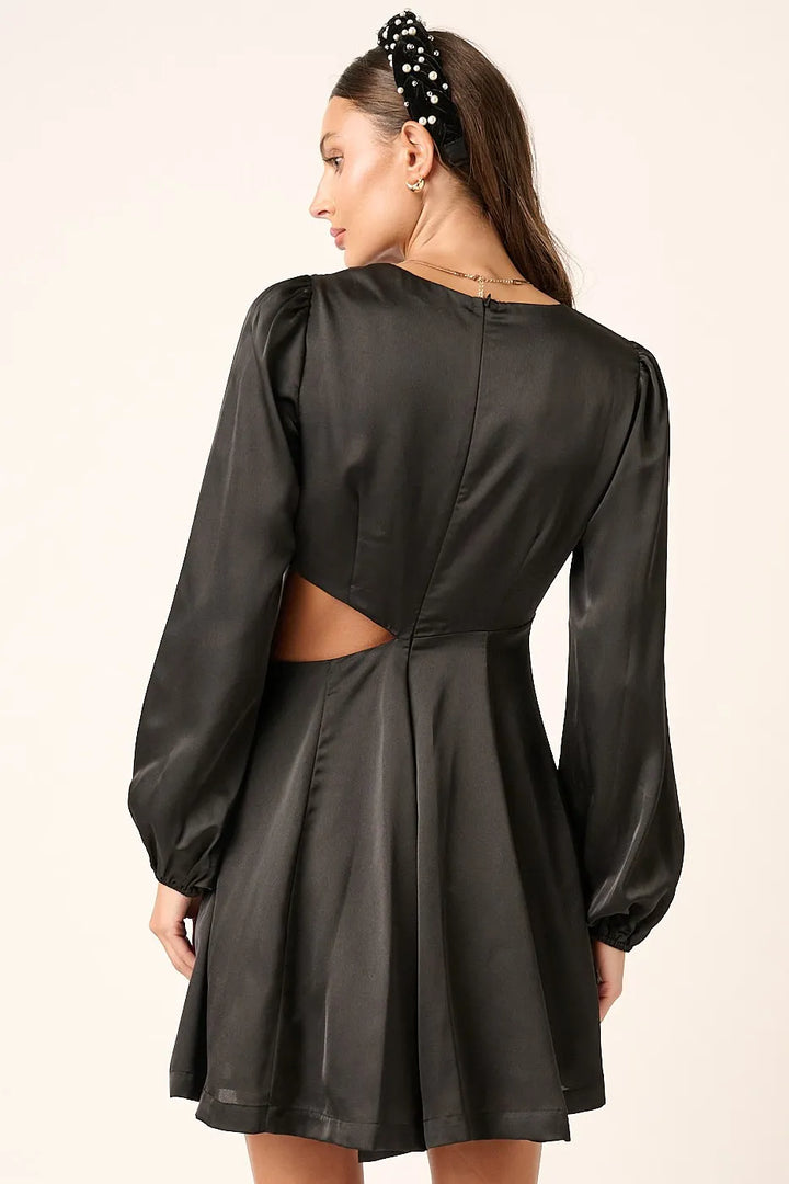 Mittoshop Satin Side Cutout Detail Mini Dress 2