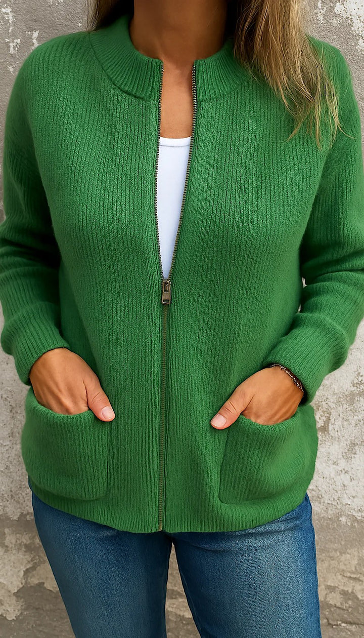 Green Knit Cardigan Jacket