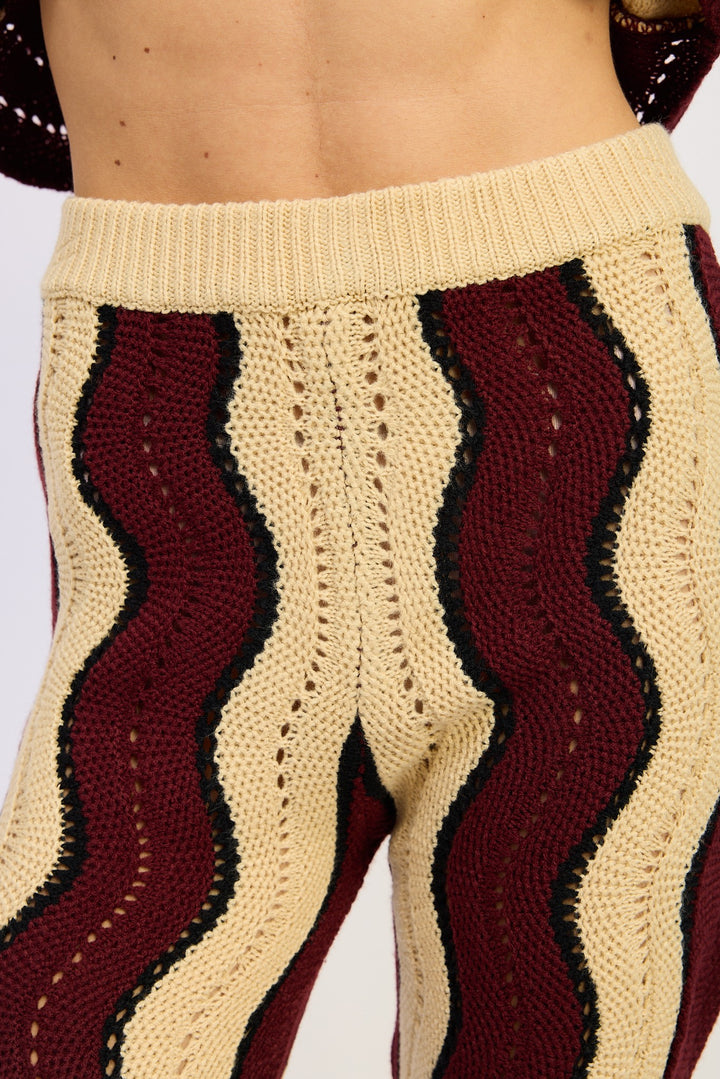 Burgundy Combo Multi Color Sweater Pants