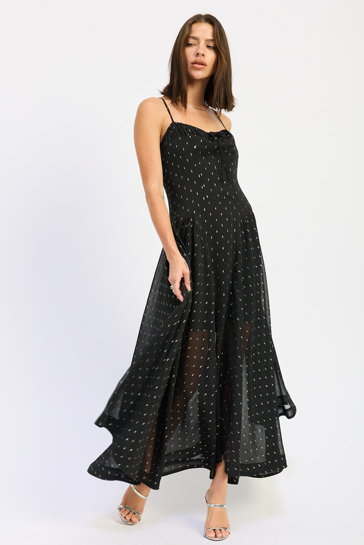 Spaghetti Strap A Line Maxi Dress